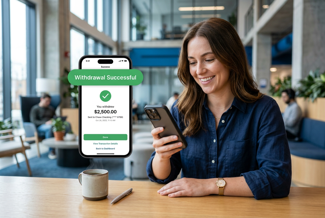 A person using a smartphone for a secure digital transaction.
