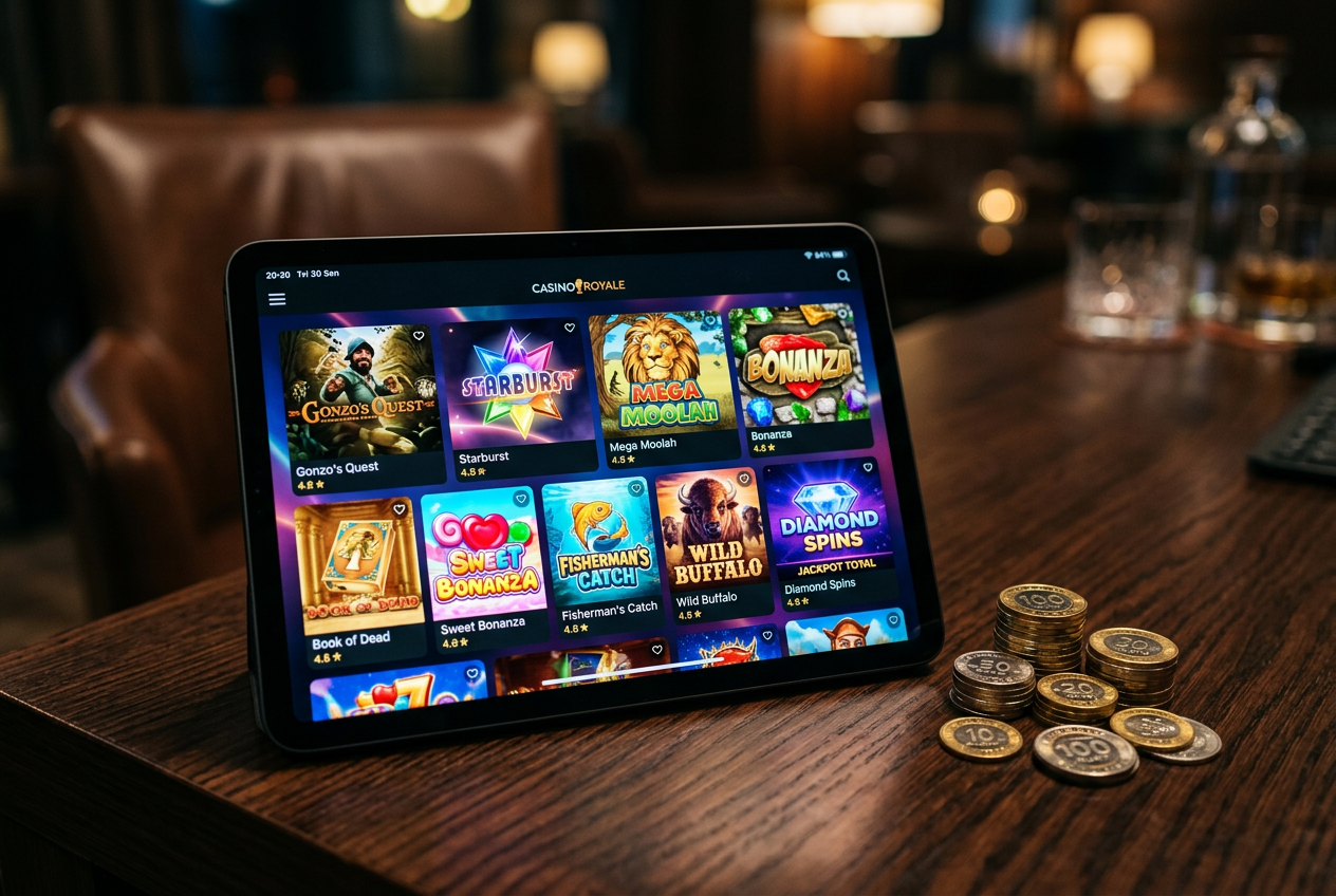 A digital display of classic slot machine games suitable for low stakes.